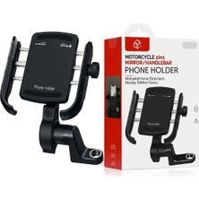 HiboTekno Motor Bisiklet Soocet Telefon Tutucu Ayna & Gidon Bağlantılı Motosiklet Telefon Tutucu