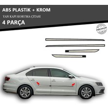 KromGaraj Volkwagen Jetta 2011 Üzeri Yan Kapı Koruma Çıtası Plastik + Krom