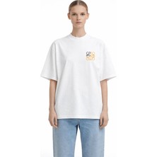 Camblys Unisex Kadın Erkek New Logo Ön Baskılı Oversize Kalın Kumaş Bol Kesim Pamuklu T-Shirt