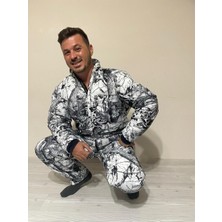 Özbience Şık ve Rahat Kar Desenli Avcı Tulumu, Günlük Kullanıma Uygun Güzel Tasarım