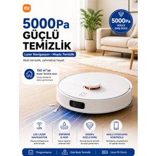 Xiaomi Lds Lazer Teknolojili 5000 Pa Ultra Emiş Gücüne Sahip Süpürme ve Paspas Yapan Uzun Ömürlü Sesli Asistan Uyumlu Yeni Nesil Robot Süpürge