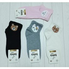 Hayvan Desenli Tüylü Penye Bayan Patik Çorap 12'li Paket