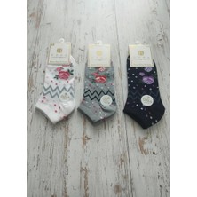 Bayan Karışık Penye Mevsimlik Patik Çorap 12'li Paket