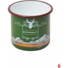 Özbience Renkli Dağ Desenli Emaye Kupa 270 Ml, Gıda Temas Uygun, Şık ve Dayanıklı
