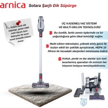 Arnica Solara Şarjlı Dik Süpürge Gümüş