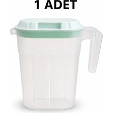 Miras Home 2 Litre Renkli Kapaklı Şeffaf Sürahi (Farklı Renk Kapak Gönderilebilir)