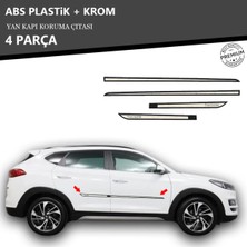 KromGaraj Hyundai Tucson 2014-2020 Arası Yan Kapı Koruma Çıtası Plastik + Krom