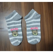 Bayan Tedy Ayıcık Desenli Ekonomik  Bilek Boy Çorap 12'li Paket