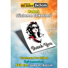 Sb Store Moda Kozmetik Ambalaj Hediye Paket Süsleme Etiketi  Model 161 - 95 Adet 5cm