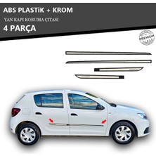 KromGaraj Dacıa Sandeo Stepway Yan Kapı Koruma Çıtası Plastik + Krom