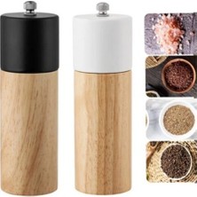 Özbience Ahşap Baharat Öğütücü Seti 16 Cm, 2'li, Meşe Ağacı, Tuzluk ve Baharatlık