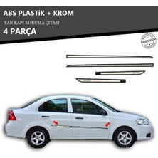 KromGaraj Chevrolet Aveo Sd - Hb Yan Kapı Koruma Çıtası Plastik + Krom