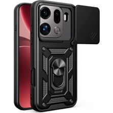 Teleplus Oppo Find X9 Pro Kılıf Magnetik Standlı Kamera Korumalı Slide Sürgülü Cover Kapak