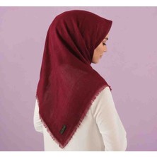 Özense Flamlı Pamuklu Terletmeyen ince 4 Mevsim Kullanılabilir 100X100 cm Bordo Renkli Yazma Eşarp