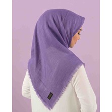 Özense Flamlı Pamuklu Terletmeyen 4 Mevsim Kullanılabilir 100X100 cm Lila Renkli Eşarp