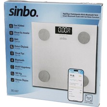 Savarga Yağ Ölçerakıllı Bluetooth Cam Baskül Pilli 180KG/50GR 28X28CM 8-Kişi Hafıza LCD Ekran Gösterge SBS-4467 (4801)