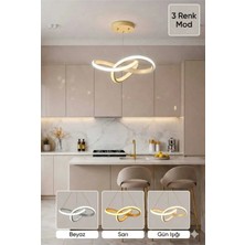 Aura Lighting Aura Lıghtıng Beyaz Karmaşık 3 Renk LED Modern Avize (Beyaz Sarı Günışığı)