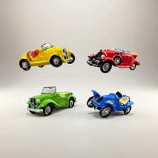 Vitrin Accessories Renkli Klasik Otomobil Araba Magnet Seti Mutfak, Buzdolabı, Ofis ve Hediye Için Dekoratif Ürün 4 Adet
