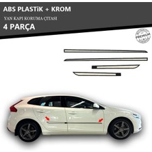 KromGaraj Volvo V40 Yan Kapı Koruma Çıtası Plastik + Krom