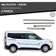 KromGaraj Ford Tourneo Courıer Yan Kapı Koruma Çıtası Plastik + Krom