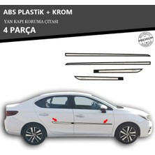 KromGaraj Honda City 2020 Üzeri Yan Kapı Koruma Çıtası Plastik + Krom