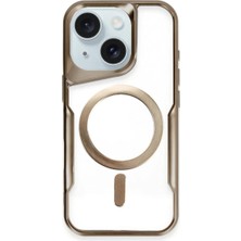 Newface Muratech New Iphone 14 Kılıf Boyi Magsafe Silikon Kapak - Kahverengi