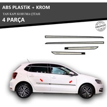 KromGaraj Volkwagen Polo 2009- Üzeri Yan Kapı Koruma Çıtası Plastik + Krom