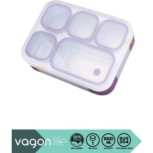 Özbience Çelik 5 Bölmeli 1000ML Yemek Kutusu, Şık ve Fonksiyonel Tasarım