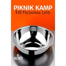 Özbience Paslanmaz Çelik 6'lı Yemek ve Çorba Tası Seti, Kamp ve Piknik Tabağı
