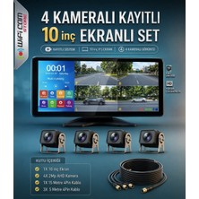 Wificam 10 Inç Ahd 4 Kameralı Dokunmatik Kayıtlı Arac Kamera Seti