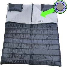 Özbience Lacivert Çift Kişilik Elyaf ve Peluş Uyku Tulumu, Rahat ve Sıcak