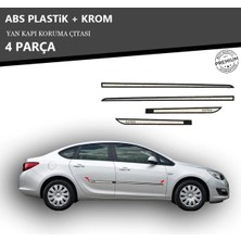 KromGaraj Opel Astra J Sedan - Hb - Sw Yan Kapı Koruma Çıtası Plastik + Krom