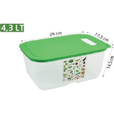 Özbience 4,3l Yeşillik Saklama Kabı Zen Serisi, Pratik ve Şık Mutfak Gereci