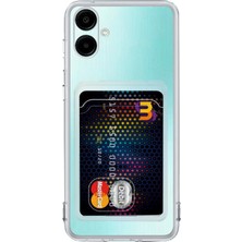 Newface Muratech New  Galaxy A06 Kılıf Kart Şeffaf Silikon - Şeffaf