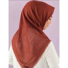 Özense Flamlı Pamuklu Terletmeyen ince 4 Mevsim Kullanılabilir 100X100 cm Kiremit Renkli Yazma Eşarp