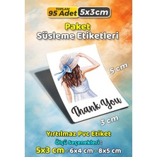 Sb Store Moda Kozmetik Ambalaj Hediye Paket Süsleme Etiketi  Model 164 - 95 Adet 5cm