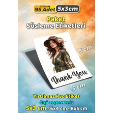 Sb Store Moda Kozmetik Ambalaj Hediye Paket Süsleme Etiketi  Model 167 - 95 Adet 5cm