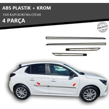 KromGaraj Opel Corsa E Yan Kapı Koruma Çıtası Plastik + Krom