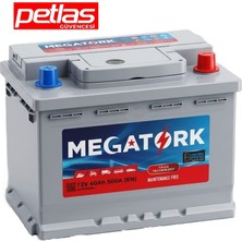 Petlas Megatork 12V 60AH 500A Standart Akü