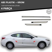 KromGaraj Mazda 3 Yan Kapı Koruma Çıtası Plastik + Krom