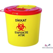 PremiumPort 5 Litre Tıbbi Atık Kovası, Temizlik ve Güvenli Atık Toplama Kapağı