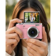 İlkyaz Fashion 48 Mp Vlog Kamera 1080P Video Flip Screen Uzun Pil Ömrü Selfie Kamera