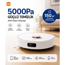Xiaomi 5000 Pa Yüksek Emiş Güçlü Lazer Navigasyonlu Akıllı Robot Süpürge ve Paspas,  Çoklu Sensörlü Kusursuz Ev Temizleyici
