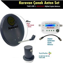 Antenci 40CM Karavan Çanak Anten Seti + Next Tekli Lnb + Electroon Dijital Uydu Bulucu