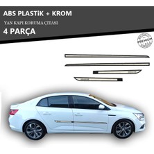 KromGaraj Renault Megane 4 Sedan-Hb Yan Kapı Koruma Çıtası Plastik + Krom