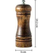 Özbience Kahverengi Ahşap Baharat ve Tuz Öğütücü Değirmen 14 Cm, Şık ve Kullanışlı