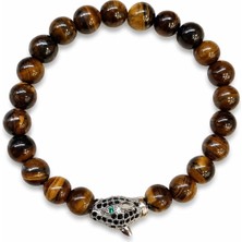 Chavin Lastikli Kaplan Göz Taşlı Erkek Bileklik EY50