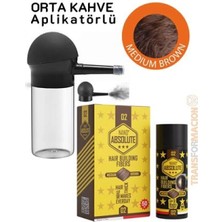Pileli Store Turk Aplikatörlü Saç Dolgunlaştırıcı Fiber Topik Toz Orta Ton Kahverengi