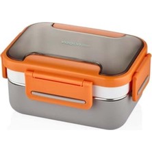 Özbience Turuncu Çift Katmanlı Paslanmaz Çelik Öğle Yemeği Kutusu