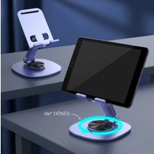 HiboTekno Yüksek Kalite Metal 360 Dönebilen Ayarlanabilir Telefon ve Tablet Tutucu Masa Üstü Standı